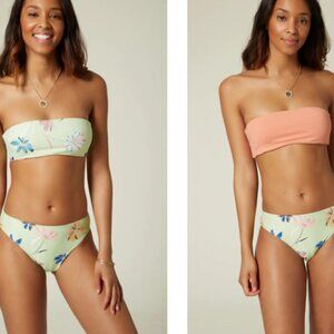 O'NEILL DREAMLAND BROOK FLORAL REVO BANDEAU SWIM TOP REVERSIBLE / NWT / J167